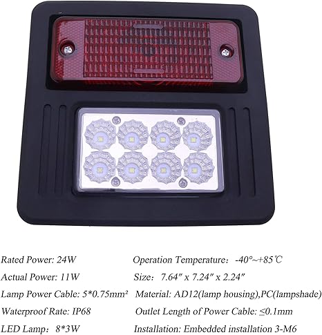 2X LED Tail Light 6670284 for Bobcat 553 751 753 763 773 863 864 873 883 963 A220 A300 A770 S100 S130 S150 S160 S175 S185 S205 S220 S250 S300 S330 T110 T140 T180 T190 T200 T250 T300 T320