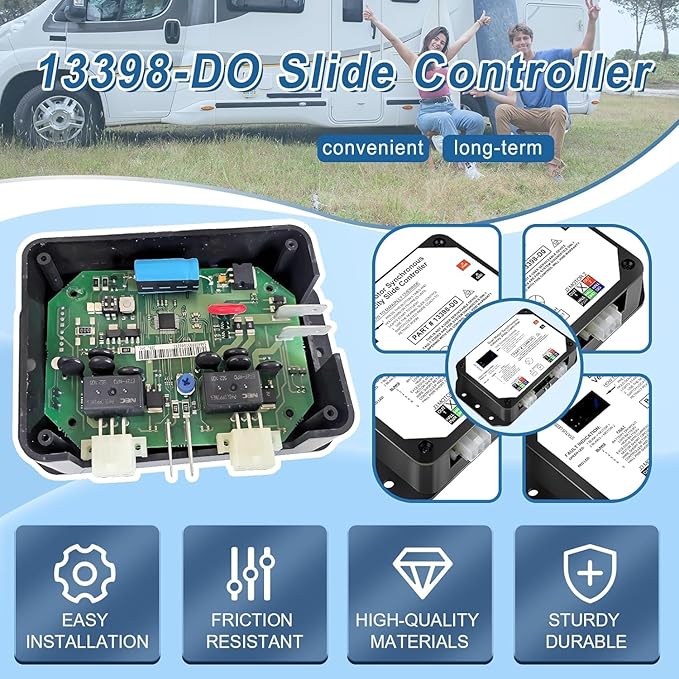 Upgraded 13398-DO Slide Controller Replacement for Controller V-Sync II ,Compatible with Lippert in-Wall Slide-Out on RV,211852 Dual Synchronous Velocity Slide Controller