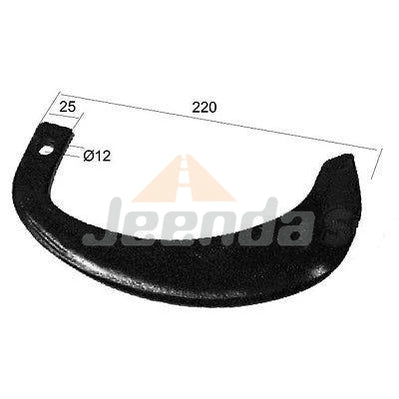Jeenda Tiller Tines 15 Left and 15 Right 195107-18520 195107-18510 for Yanmar RE 1000 RS1200 RS1100 RD1400