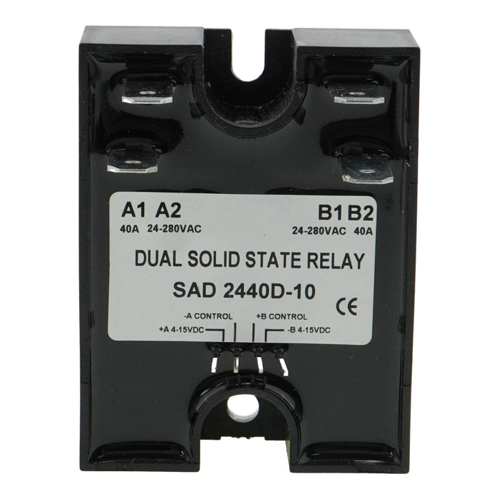 Dual Solid State Relay SSR 4-15VDC Input 280VAC 40A D2440D-10 Random Turn On