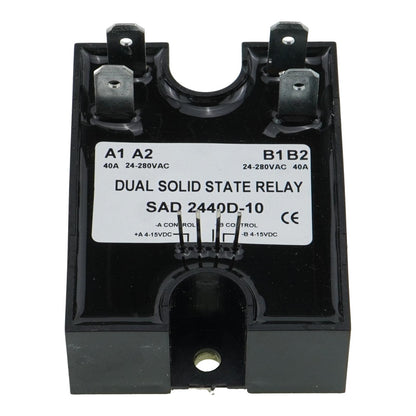 Dual Solid State Relay SSR 4-15VDC Input 280VAC 40A D2440D-10 Random Turn On