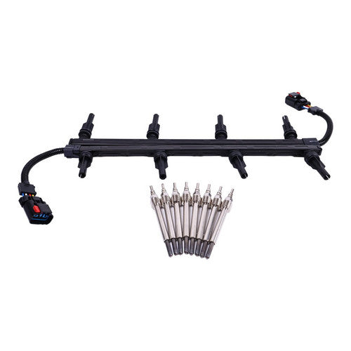 8X Motorcraft Glow plugs 4C3Z-12A342-AA & 2pcs Harness for Ford F350 F250 6.0L