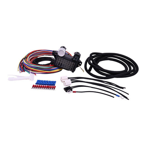 12-Circuit Mini-Fuse Universal Hot Rod Wiring Harness Kit for 1968-96 GM tilt