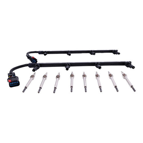 8X Motorcraft Glow plugs 4C3Z-12A342-AA & 2pcs Harness for Ford F350 F250 6.0L