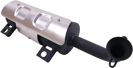 Black Exhaust System Manifold Muffler Silencer Assembly 1263595 1263311 1262446 Compatible with 2015-2023 Polaris Ranger 500 570 CREW EPS