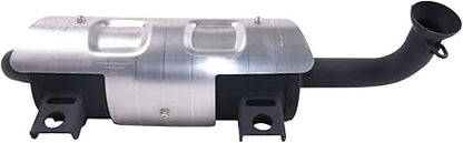 Black Exhaust System Manifold Muffler Silencer Assembly 1263595 1263311 1262446 Compatible with 2015-2023 Polaris Ranger 500 570 CREW EPS