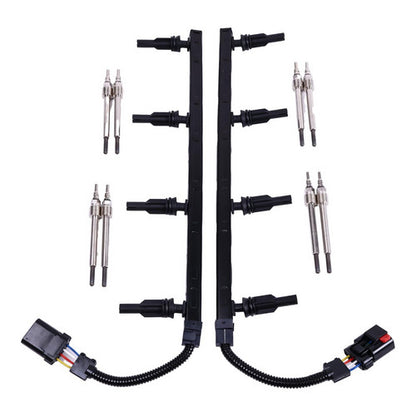 8X Motorcraft Glow plugs 4C3Z-12A342-AA & 2pcs Harness for Ford F350 F250 6.0L