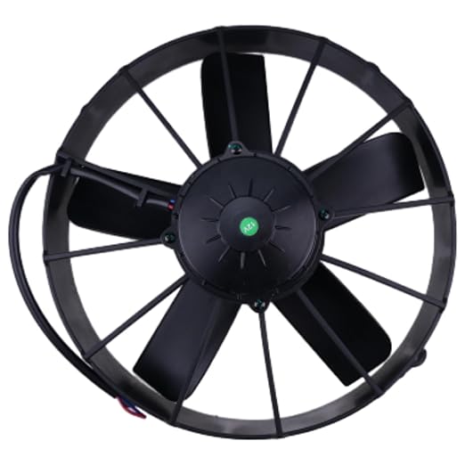 30102038 Puller Radiator Cooling Fan compatible with Spal 12"P/12V 1640 CFM Paddle Blades 12In High Performance Straight Blade