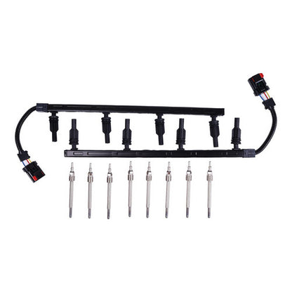 8X Motorcraft Glow plugs 4C3Z-12A342-AA & 2pcs Harness for Ford F350 F250 6.0L
