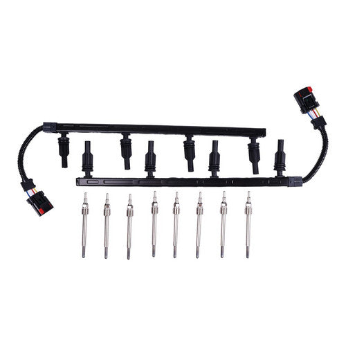 8X Motorcraft Glow plugs 4C3Z-12A342-AA & 2pcs Harness for Ford F350 F250 6.0L