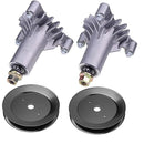 2X 130794 Spindle Assembly with 2pcs 153535 Pulley Compatible with Craftsman Husqvarna Poulan 42" Deck Tractor LT1000 LT2000 DYT4000, YT150 YT160 YT180 YT190 YTH130,Replaces 532130794