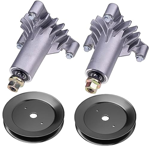 2X 130794 Spindle Assembly with 2pcs 153535 Pulley Compatible with Craftsman Husqvarna Poulan 42" Deck Tractor LT1000 LT2000 DYT4000, YT150 YT160 YT180 YT190 YTH130,Replaces 532130794