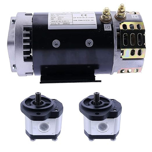 24V Electric Motor 40844GT 105387GT + 2PCS Hydraulic Pump 96193GT Compatible with Genie Lifts GS-1530 GS-1532 GS-1930 GS-1932 GS-2032 GS-2046 GS-2632 GS-2646 GS-3232 GS-3246 TMZ-50/30
