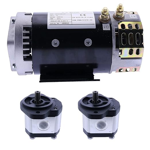24V Electric Motor 40844GT 105387GT + 2PCS Hydraulic Pump 96193GT Compatible with Genie Lifts GS-1530 GS-1532 GS-1930 GS-1932 GS-2032 GS-2046 GS-2632 GS-2646 GS-3232 GS-3246 TMZ-50/30
