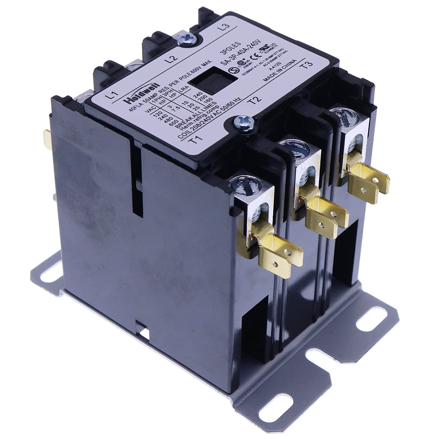 3 Poles 40 Amp 240V AC Coil Definite Purpose Contactor SA-3P-40A-240V