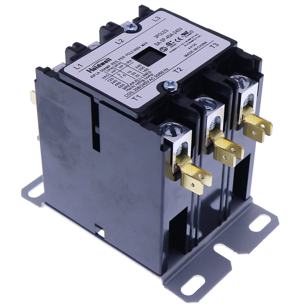 3 Poles 40 Amp 240V AC Coil Definite Purpose Contactor SA-3P-40A-240V