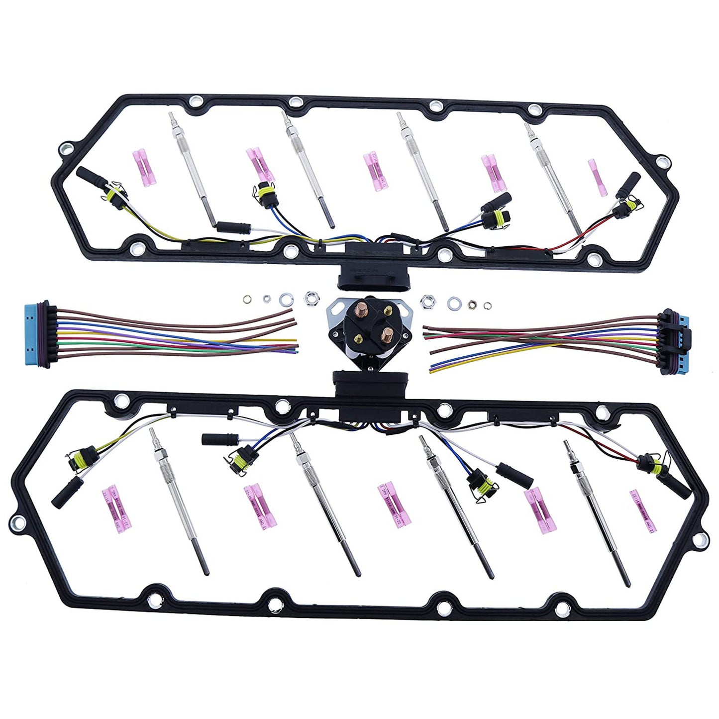 Valve Cover Gasket w/ Injector & Glow Plug Harness F81Z-6584-AA for 98-03 Ford 7.3L V8 Diesel
