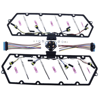 Valve Cover Gasket w/ Injector & Glow Plug Harness F81Z-6584-AA for 98-03 Ford 7.3L V8 Diesel