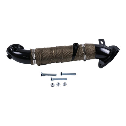 3" Turbo Outlet Down Pipe w Heat Wrap For 2015.5-16 GMC Chevy 6.6L LML Duramax