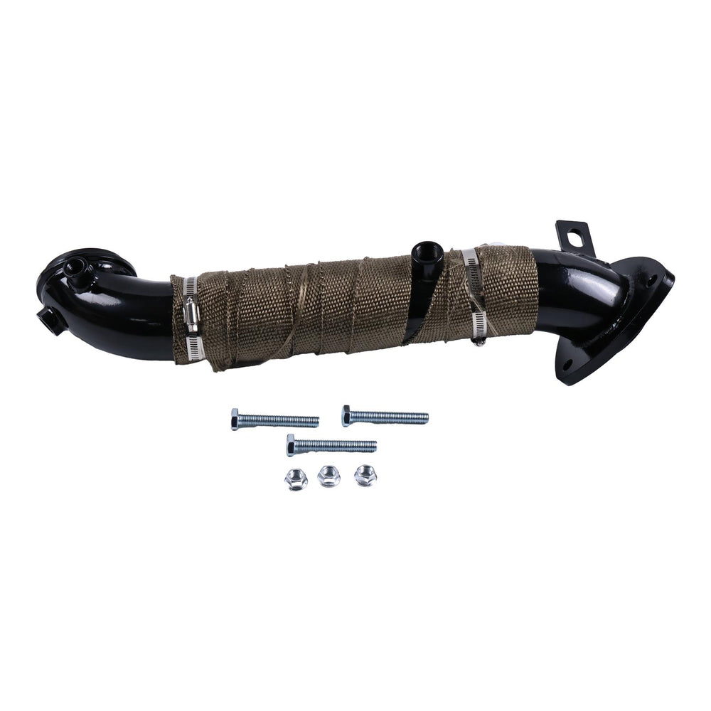 3" Turbo Outlet Down Pipe w Heat Wrap For 2015.5-16 GMC Chevy 6.6L LML Duramax