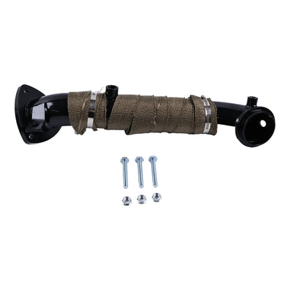 3" Turbo Outlet Down Pipe w Heat Wrap For 2015.5-16 GMC Chevy 6.6L LML Duramax