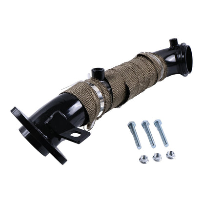 3" Turbo Outlet Down Pipe w Heat Wrap For 2015.5-16 GMC Chevy 6.6L LML Duramax