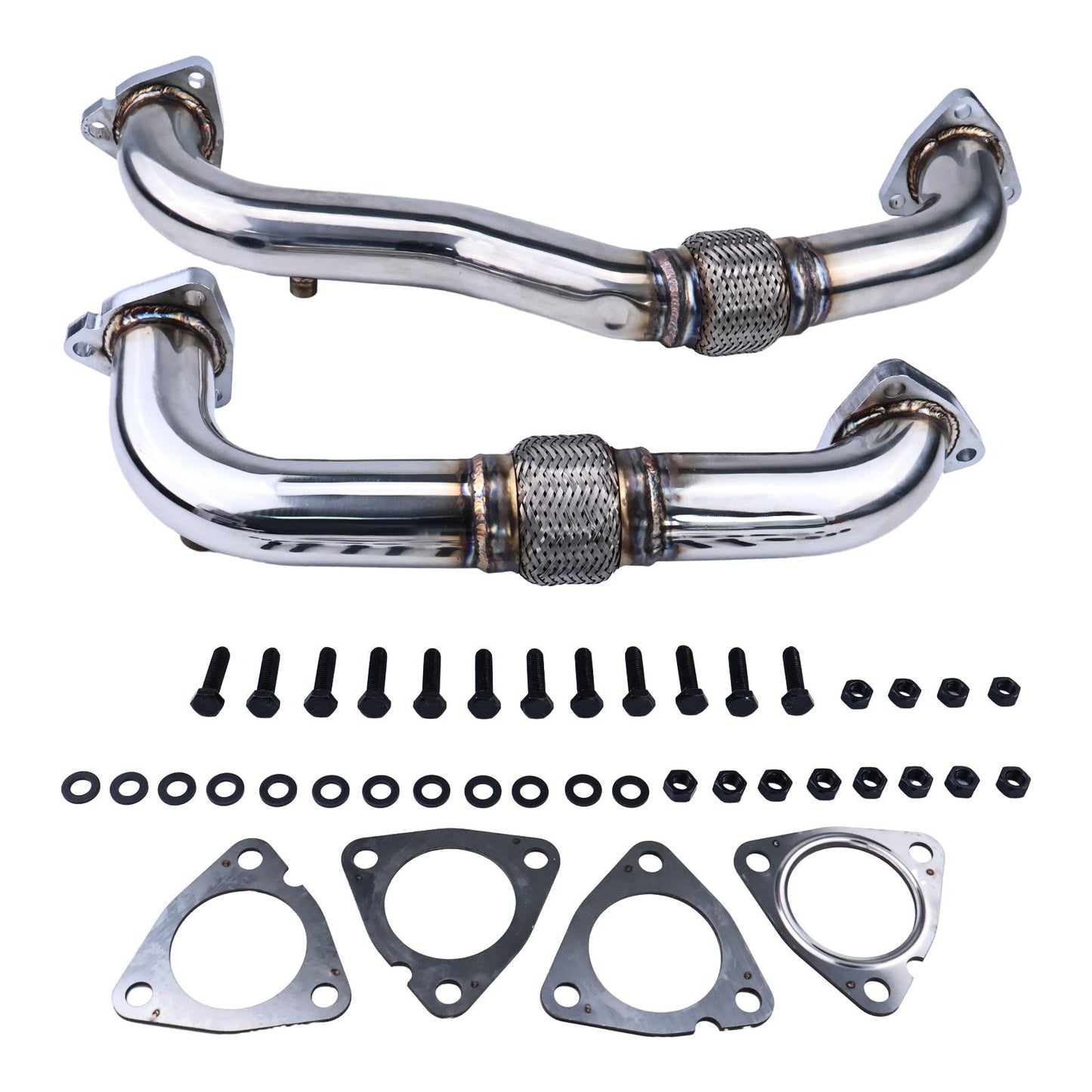 Heavy Duty Thick Wall Stainless Up Pipes For 2008-2010 Ford 6.4L Powerstroke