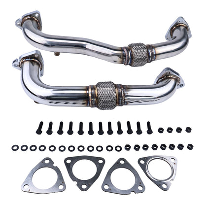 Heavy Duty Thick Wall Stainless Up Pipes For 2008-2010 Ford 6.4L Powerstroke