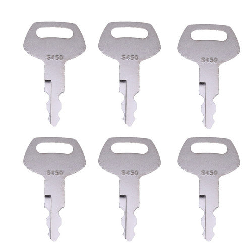 6Pcs Ignition Key 150979A1 S450 for Case-IH JCB Linkbelt Sumitomo Excavator Models