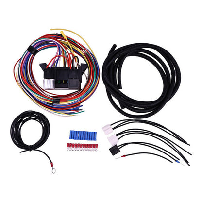12-Circuit Mini-Fuse Universal Hot Rod Wiring Harness Kit for 1968-96 GM tilt