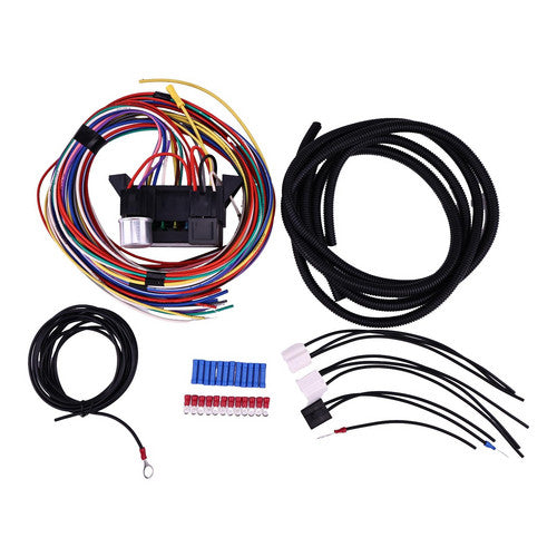 12-Circuit Mini-Fuse Universal Hot Rod Wiring Harness Kit for 1968-96 GM tilt