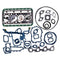 Full Set of Gasket Kit 1A154-99360 19077-99352 for Kubota 337 Excavator V2203