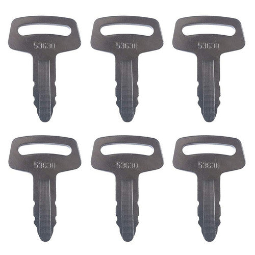 6X Ignition Key RC101-53630 for Kubota Excavators K008 KX101 KX151 KX41H KH101