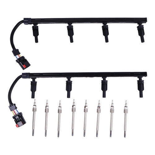 8X Motorcraft Glow plugs 4C3Z-12A342-AA & 2pcs Harness for Ford F350 F250 6.0L