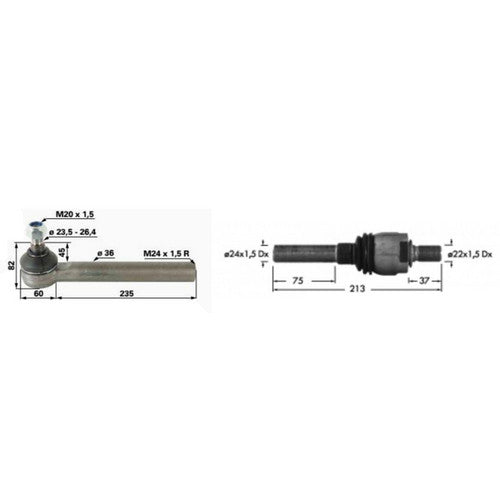 AT198602 Tie Rod for John Deere 310E 310G 310J 310K 310SJ 310SK 315SJ 315SK 410E