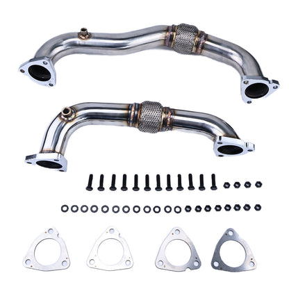 Heavy Duty Thick Wall Stainless Up Pipes For 2008-2010 Ford 6.4L Powerstroke