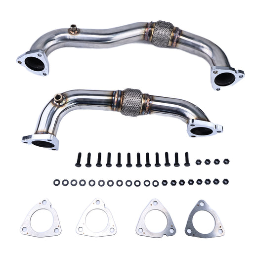 Heavy Duty Thick Wall Stainless Up Pipes For 2008-2010 Ford 6.4L Powerstroke