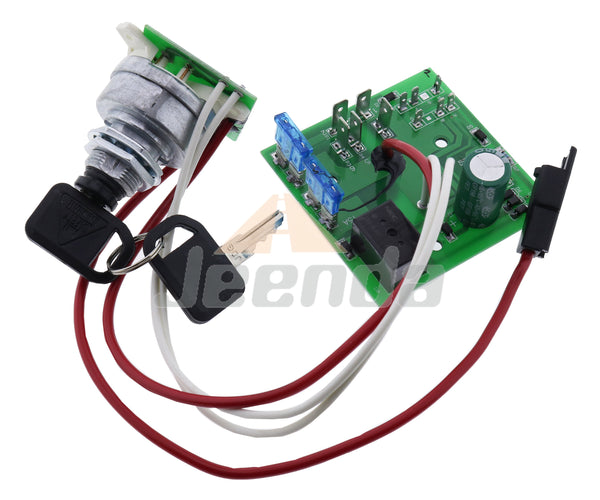JEENDA Ignition Switch Module with Key AM122913 Compatible with John Deere Lawn and Garden Tractor 345 325 335 Serial Number-070000