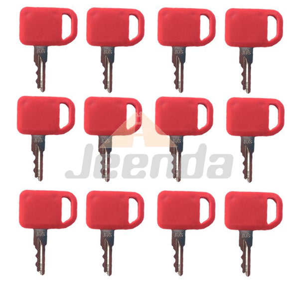 JEENDA 12PCS  Ignition Key T209428 KV13427 for John Deere Skid Steer 320 320D 320E 320G 323D 323E 324E 324G 325 325G 326D 326E 328 328D 328E 329D 329E