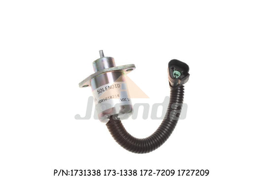 Stop Solenoid 1731338 173-1338 172-7209 1727209 12V with 3 Pins for Caterpillar Cat 246 UB704 236 248 252 262 267 277 287