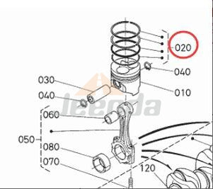 Piston Ring + 0.25mm 16292-21090 for Kubota V1505