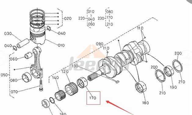 Metal Crankshaft STD 16241-23470 One Pair for Kubota V1505