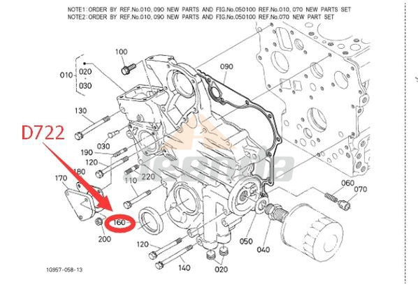 Seal Oil Front 15877-04140 1J094-04140 for Kubota J106 Z482-B-SEC-1