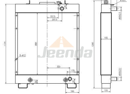 JEENDA Radiator 134-03-61112 1340361112 for Komatsu D61E-12 D61EX-12 D61P-12 D61PX-12