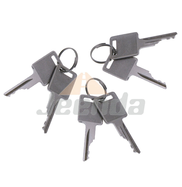 JEENDA 6PCS Ignition Keys 6693241 6693241 compatible with Bobcat Skid Steer Loader Excavator Tractor Toolcat 751 753 763 773 863 873 883 963 S590 S220 S250 S300 S330 A220 A300 S100 S130 S150 S160 S175 S185 S205