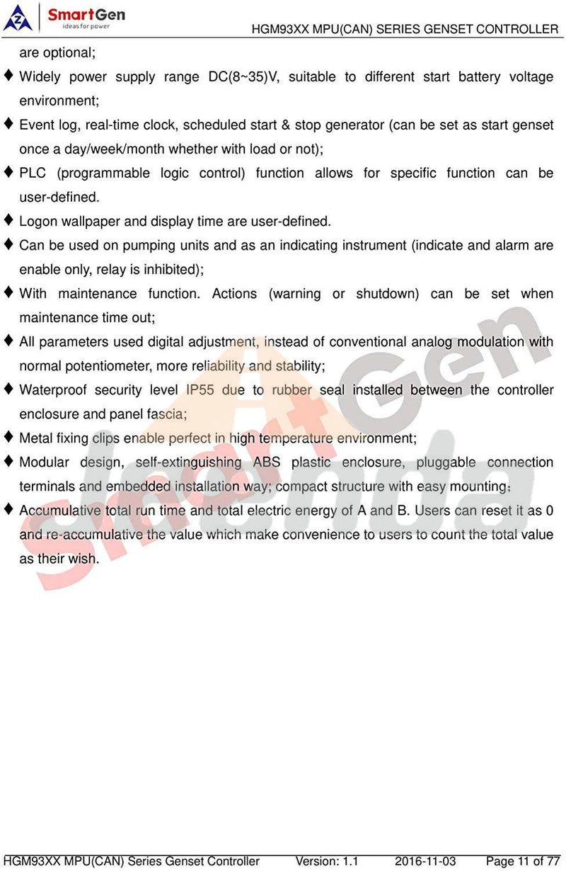 Controller HGM9320CAN for SmartGen Module