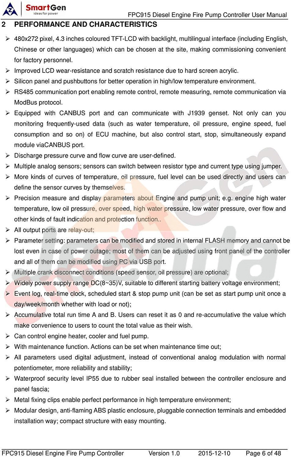 SmartGen FPC915 Diesel Driven Fire Pump Controller for fire pump systems