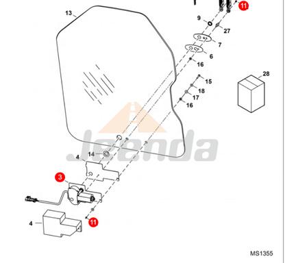 Free Shipping Windshield Wiper Motor Assembly 6679476 6677836 for Bobcat 751 753 763 773 863 864 873 883 963 A220 A300 S100 S130 S150 S160 S175 S185 S205 S220 S250 S300 S330 T110 T140 T180 T190 T200 T250 T300 T320