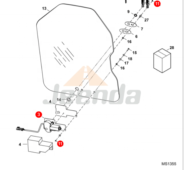 Free Shipping Windshield Wiper Motor Assembly 6679476 6677836 for Bobcat 751 753 763 773 863 864 873 883 963 A220 A300 S100 S130 S150 S160 S175 S185 S205 S220 S250 S300 S330 T110 T140 T180 T190 T200 T250 T300 T320