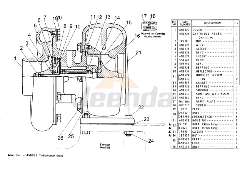 Free Shipping Turbocharger 966R 977K 4N-8969 6N-1571 for Caterpillar 140B 140G 14G 235 3306 528 814 815 816 966C